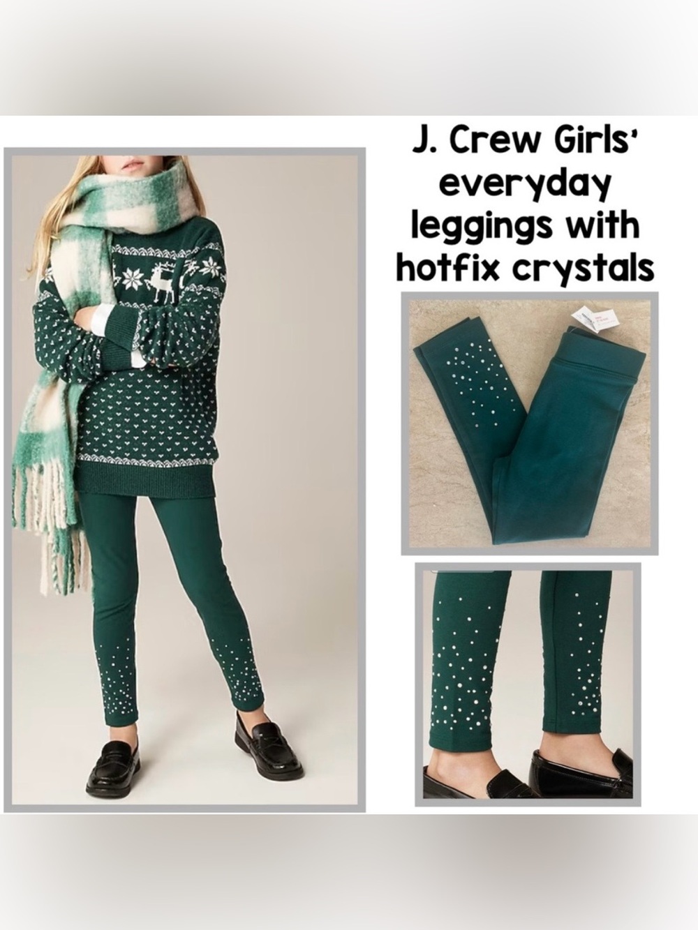 J. Crew Girls' Leggings with hotfix crystals